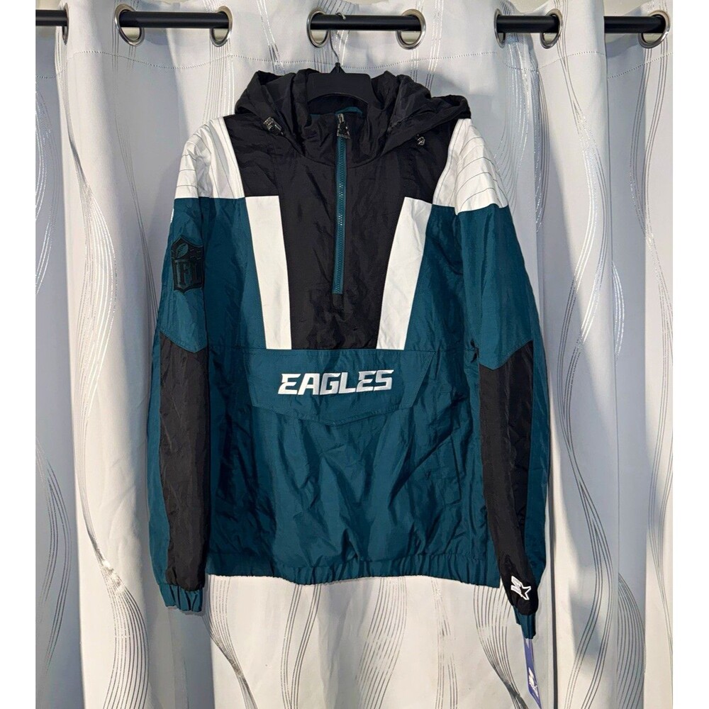 Starter Philadelphia Eagles NFL Football Jacket Green/Black/White Men's Size M